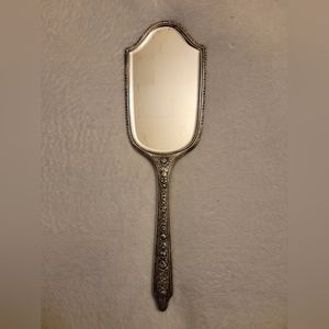 19th Century sterling silver hand mirror